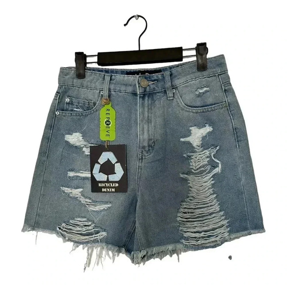 Indigo Rein Women's Distressed Denim Cut-Off Shorts Size 7 Blue High Rise #003 - Picture 1 of 5